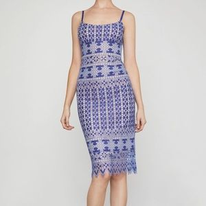 BCBGMaxAzria Alese Geometric Lace Midi Dress